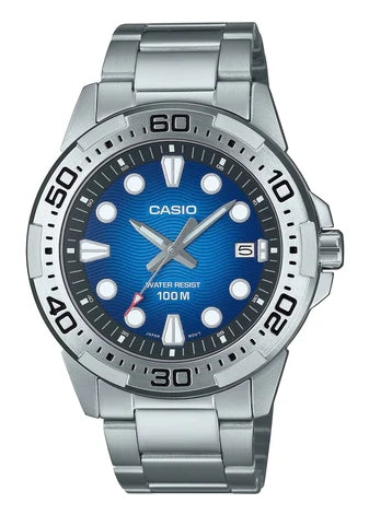 CASIO ANALOGUE MARINE SPORTS BLUE DIAL STAINLESS STEEL MTD140D-2A