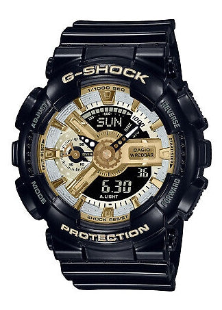 CASIO G-SHOCK DUO MID SIZE STAY GOLD SHINE BLACK RESIN GMAS110GB-1A