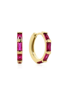 ANIA HAIE GLIMMER GLOW GOLD ROSE CZ HUGGIE HOOP EARRINGS E071-04G