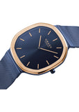 OBAKU OCTANT OCEAN BLUE MESH BRACELET ROSE BLUE DIAL V253GXSLML