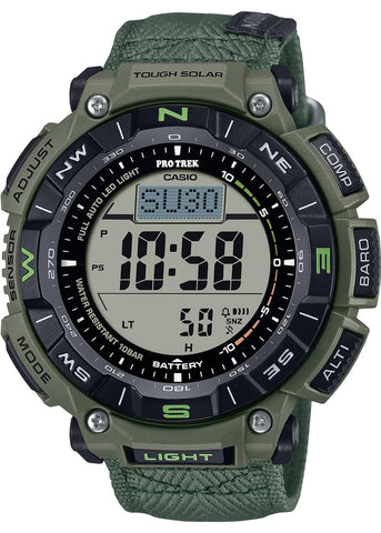 CASIO PROTREK DIGITAL CLIMBER LINE GREEN CASE GASTLON BAND PRG340B-3D