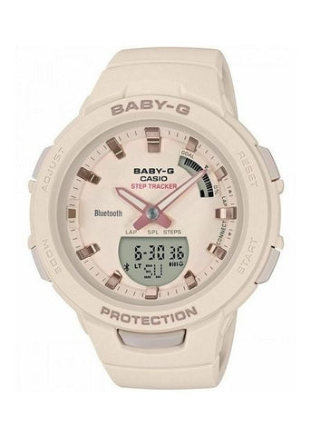 CASIO BABY-G ANALOGUE / DIGITAL STEP TRACKER BEIGE RESIN BSAB100-4A