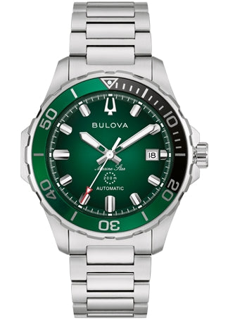 BULOVA GENTS MARINE STAR AUTOMATIC GREEN DIAL STAINLESS 98B471