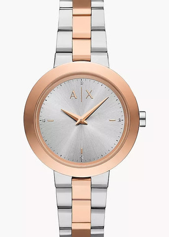 ARMANI EXCHANGE JACKIE SILVER DIAL TWO-TONE BRACELET AX5172