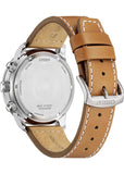CITIZEN GENTS ECO-DRIVE CHRONOGRAPH BEIGE DIAL TAN LEATHER CA0880-15X