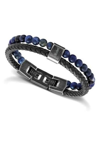 ROCHET JEWELLERY KARMA LAPIS LAZULI NAVY BRAIDED LEATHER HB562206