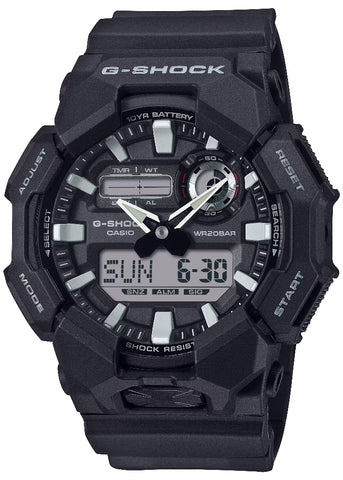 CASIO G-SHOCK RUGGED ANALOGUE / DIGITAL BLACK RESIN BAND GA010-1A