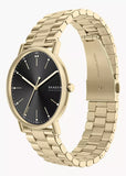 SKAGEN SIGNATUR BLACK SUNRAY DIAL GOLD  BRACELET SKW6957