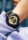 CASIO G-SHOCK DUO MID SIZE STAY GOLD SHINE BLACK RESIN GMAS110GB-1A