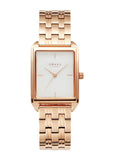 OBAKU KAMILLE FUCHSIA ROSE GOLD BRACELET SILVER DIAL V293LXVISV