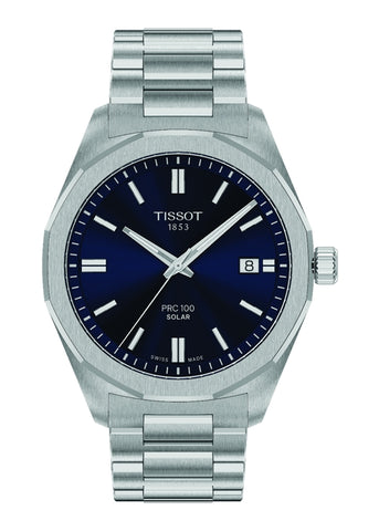 TISSOT SWISS GENTS PRC 100 SOLAR STAINLESS STEEL BRACELET T151-422-11-041-00
