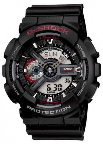 CASIO G SHOCK ANALOGUE / DIGITAL BLACK RESIN BAND GA110-1A