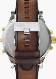 DIESEL MR DADDY 2.0 MULTIFUNCTION SILVER DIAL BROWN LEATHER DZ7483