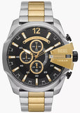 DIESEL MEGA CHIEF CHRONOGRAPH BLACK DIAL TWO-TONE BRACELET DZ4581