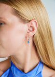 GEORGINI WISTERIA DUO PEAR EARRINGS BLUE TOPAZ CZ SILVER IE1216WB