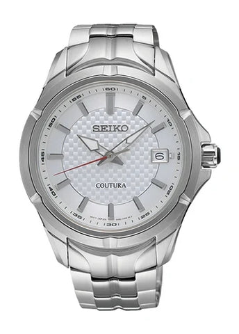 SEIKO COUTURA WHITE PATTERN DIAL STAINLESS STEEL BRACELET SUR565P-9