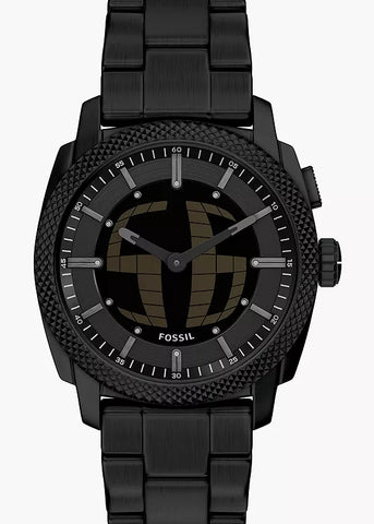 FOSSIL MACHINE BIG-TIC BLACK DIAL BLACK BRACELET FS6156