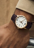 BULOVA GENTS CLASSIC HUDSON AUTOMATIC SILVER DIAL LEATHER 97B225