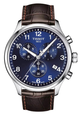 TISSOT SWISS GENTS CHRONOGRAPH XL CLASSIC BLUE DIAL LEATHER T116-617-15-047-00