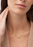 FOSSIL JEWELLERY HERITAGE D-LINK CRYSTAL GOLD NECKLACE JF04523710