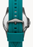 FOSSIL BLUE GREEN DIAL SMOKE CASE OASIS SILICONE BAND FS5995