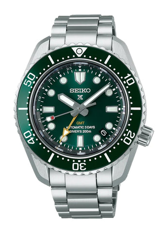 SEIKO PROSPEX AUTOMATIC DIVERS G.M.T GREEN DIAL STAINLESS SPB381J