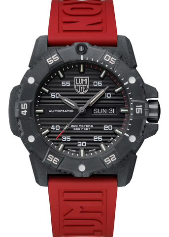 LUMINOX MASTER CARBON SEAL AUTOMATIC BLACK DIAL RED BAND XS.3875