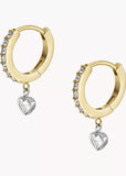 FOSSIL JEWELLERY SADIE TOKENS OF AFFECTION GOLD HOOP CRYSTAL JF04358998
