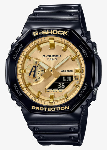 CASIO G-SHOCK CARBON CORE GUARD DUO SLIM GOLD SHINE BLACK GA2100GB-1A