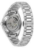 BULOVA GENTS CLASSIC AUTOMATIC BLUE STAINLESS SKELETON 96A292