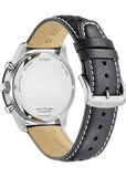 CITIZEN GENTS ECO DRIVE CHRONOGRAPH IVORY DIAL BLACK LEATHER CA4559-13A