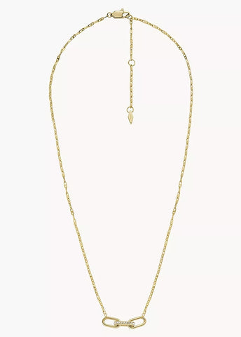 FOSSIL JEWELLERY HERITAGE D-LINK CRYSTAL GOLD NECKLACE JF04523710
