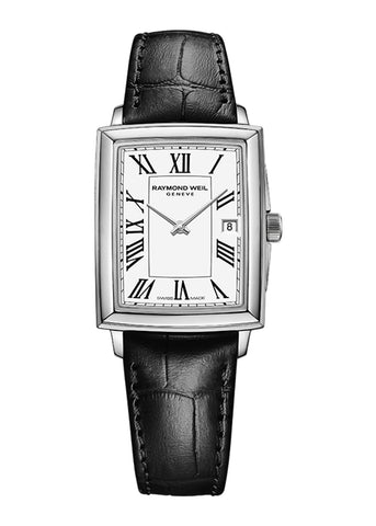 RAYMOND WEIL TOCCATA LADIES RECTANGLE STAINLESS LEATHER BAND 5925-STC-00300