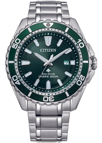 CITIZEN GENTS ECO-DRIVE PROMASTER SEA GREEN DIAL STAINLESS BN0199-53X