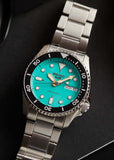 SEIKO 5 SPORTS AUTOMATIC AQUA DIAL 38MM MID SIZE STAINLESS SRPK33K