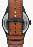FOSSIL DEFENDER SOLAR BLACK DIAL TAN LEATHER BAND FS5978
