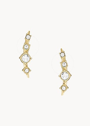 FOSSIL JEWELLERY ALL STACKED UP CLIMBER GOLD STUD EARRINGS JF04374710