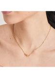 ANIA HAIE PACED OUT ROSE QUART LINK NECKLACE GOLD N045-05G RQ