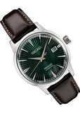 SEIKO GENTS PRESAGE AUTOMATIC GREEN DIAL BROWN LEATHER BAND SRPD37J