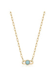 ANIA HAIE PACED OUT AMAZONITE LINK NECKLACE GOLD N045-05G AM
