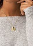 FOSSIL JEWELLERY HARLOW LINEAR TEXTURE CIRCLE GOLD NECKLACE JF04534710