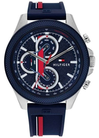 TOMMY HILFIGER CLARK NAVY BLUE DIAL BLUE SILICONE BAND 1792083