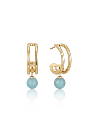 ANIA HAIE SPACED OUT AMAZONITE DROP EARRINGS GOLD E045-05G AM