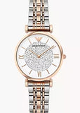 EMPORIO ARMANI GIANNI T-BAR CRYSTAL DIAL ROSE/STAINLESS AR1926