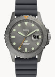 FOSSIL BLUE GRAY DIAL SMOKE CASE GRAY SILICONE BAND FS5994