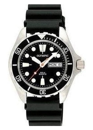 OLYMPIC GENTS DIVERS STAINLESS STEEL CASE BLACK DIAL 2741