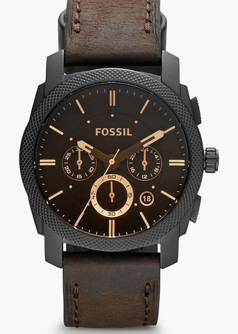 FOSSIL MACHINE GENTS CHRONOGRAPH BROWN LEATHER BAND FS4656