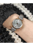 FOSSIL CARLIE MINI GRAY DIAL ROSE GOLD GRAY LEATHER BAND ES5068