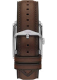 FOSSIL CARRAWAY CREAM DIAL STAINLESS CASE BROWN LEATHER BAND FS6012