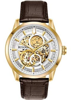BULOVA GENTS SUTTON AUTOMATIC BROWN LEATHER 97A138